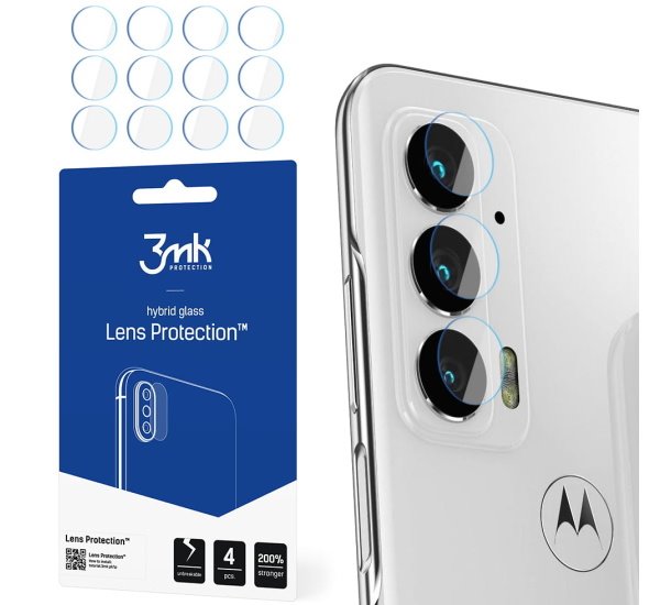 Hybridní sklo 3mk Lens ochrana kamery pro Motorola Edge 30 Ultra (4ks)