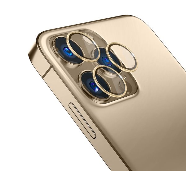 Tvrzené sklo 3mk Lens Pro ochrana kamery pro Apple iPhone 14 Pro / iPhone 14 Pro Max, gold