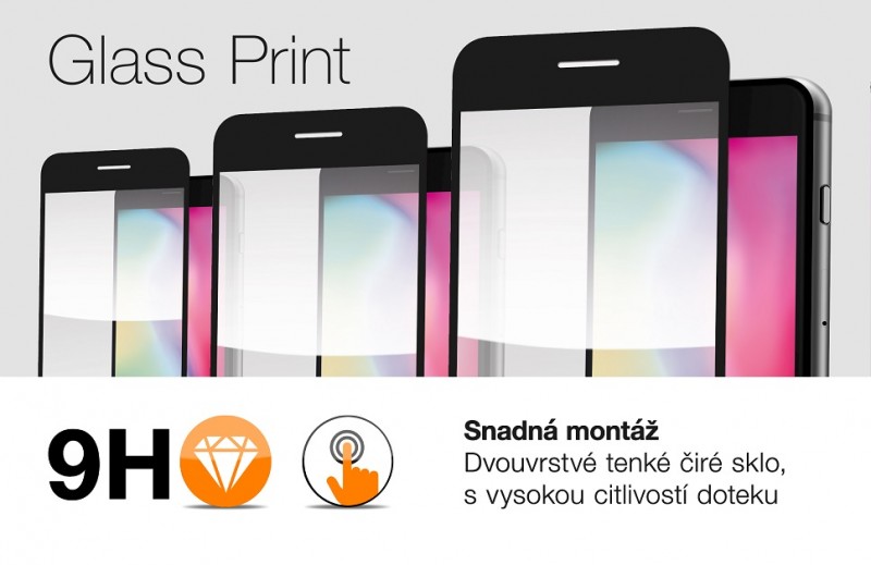 Ochranné tvrzené sklo GLASS PRINT pro Vivo Y55 5G, černá