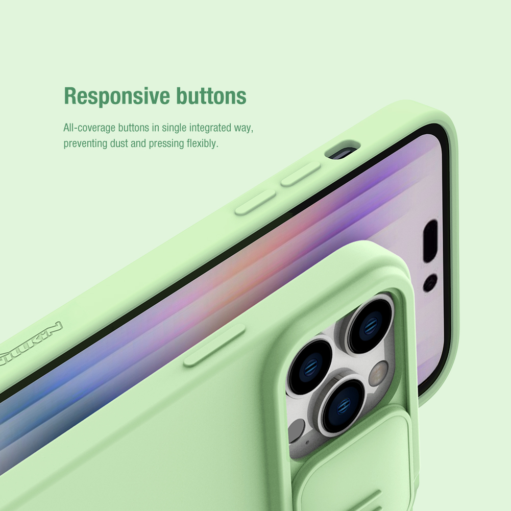 Silikonový kryt Nillkin CamShield Silky pro Apple iPhone 14 Pro Max, zelená