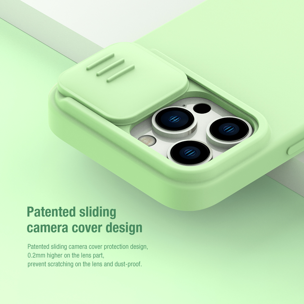 Silikonový kryt Nillkin CamShield Silky pro Apple iPhone 14 Pro, zelená