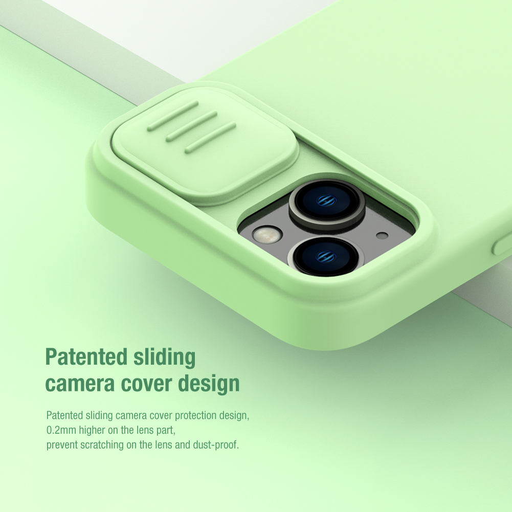 Silikonový kryt Nillkin CamShield Silky pro Apple iPhone 14, zelená