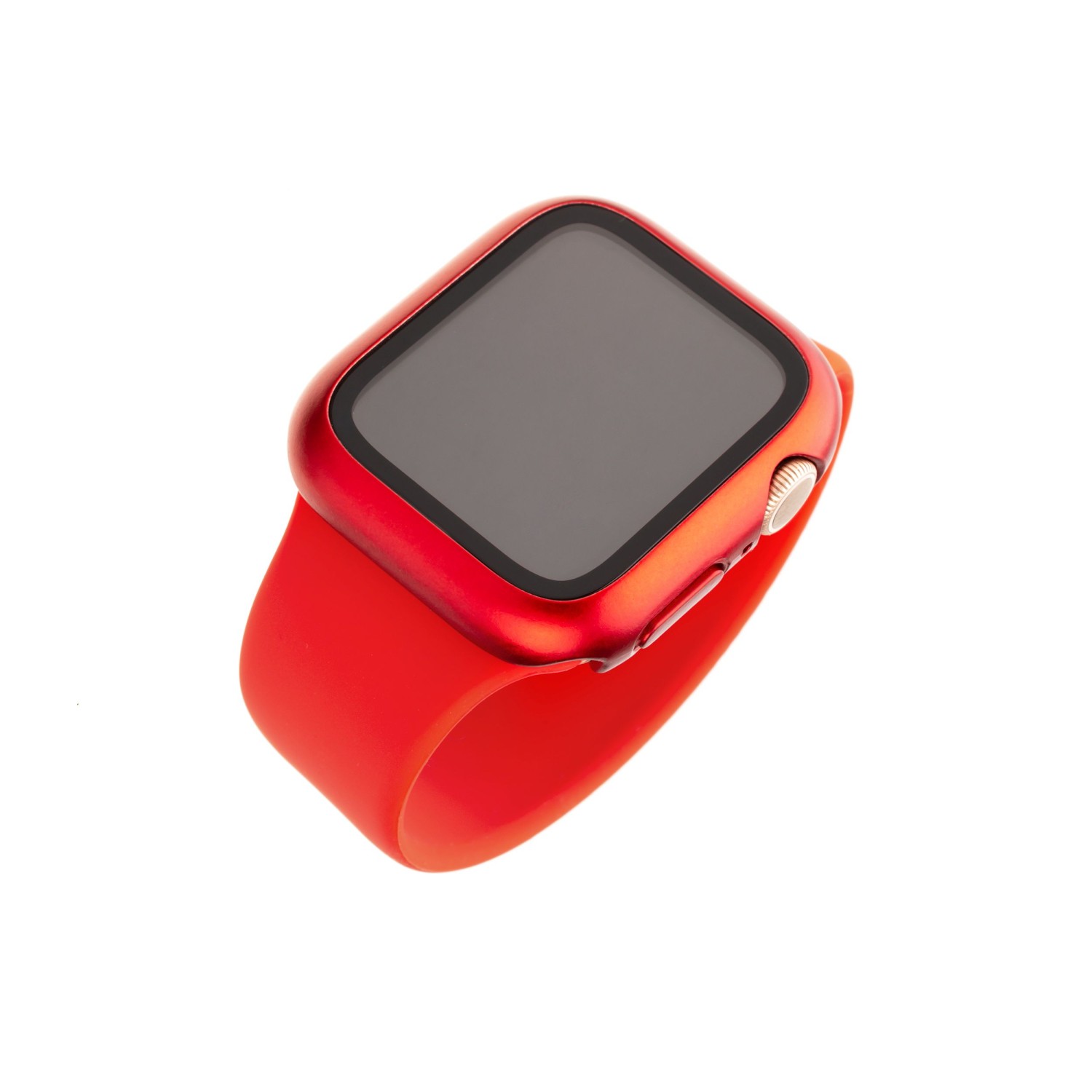 Ochranné pouzdro FIXED Pure+ s temperovaným sklem pro Apple Watch 45mm, červená