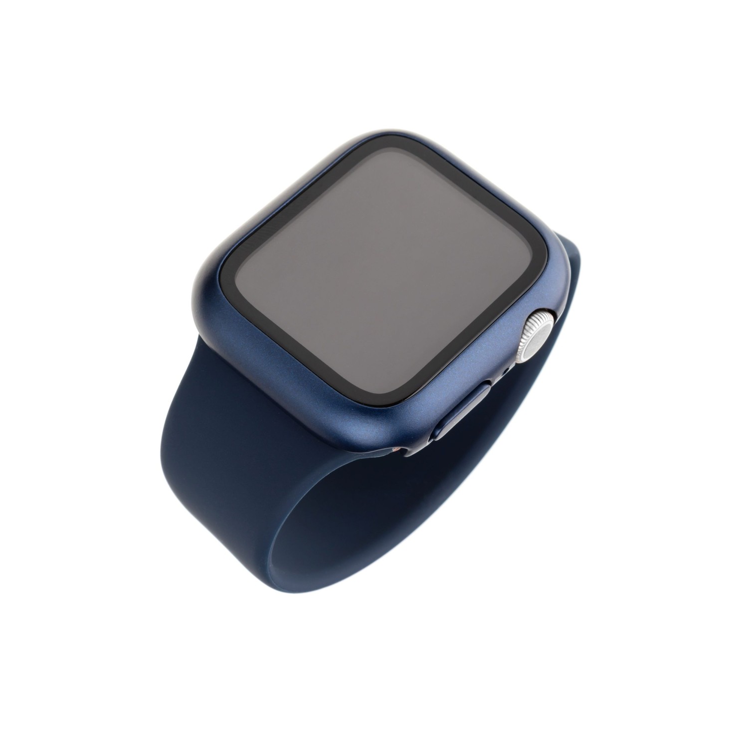 Ochranné pouzdro FIXED Pure+ s temperovaným sklem pro Apple Watch 45mm, modrá