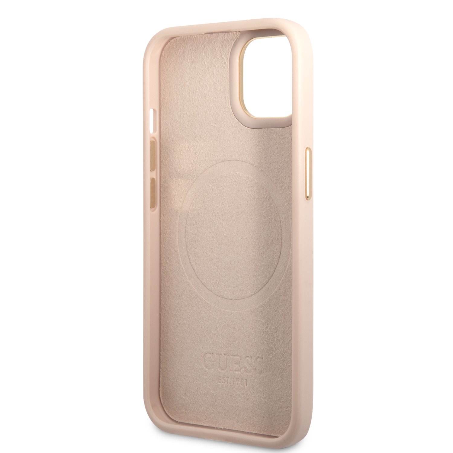 Zadní kryt Guess PU 4G MagSafe pro Apple iPhone 14 Plus, růžová