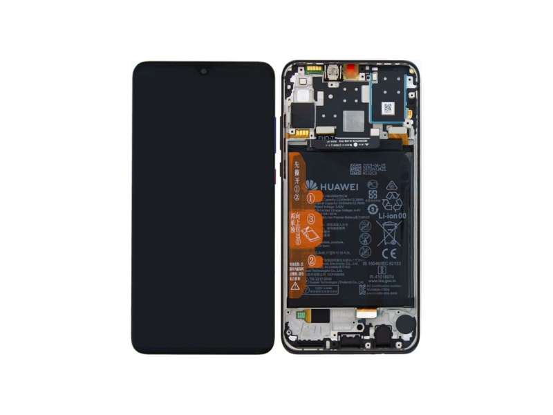 LCD + dotyk + rámeček + baterie pro Huawei P30 Lite 64GB New Edition, black (Service Pack)