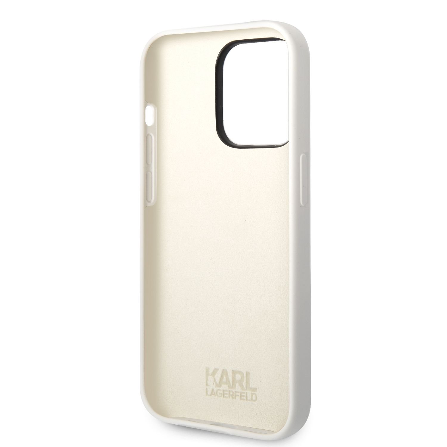 Silikonové pouzdro Karl Lagerfeld and Choupette Liquid Silicone pro Apple iPhone 14 Pro Max, bílá