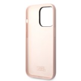 Silikonové pouzdro Karl Lagerfeld and Choupette Liquid Silicone pro Apple iPhone 14 Pro, růžová
