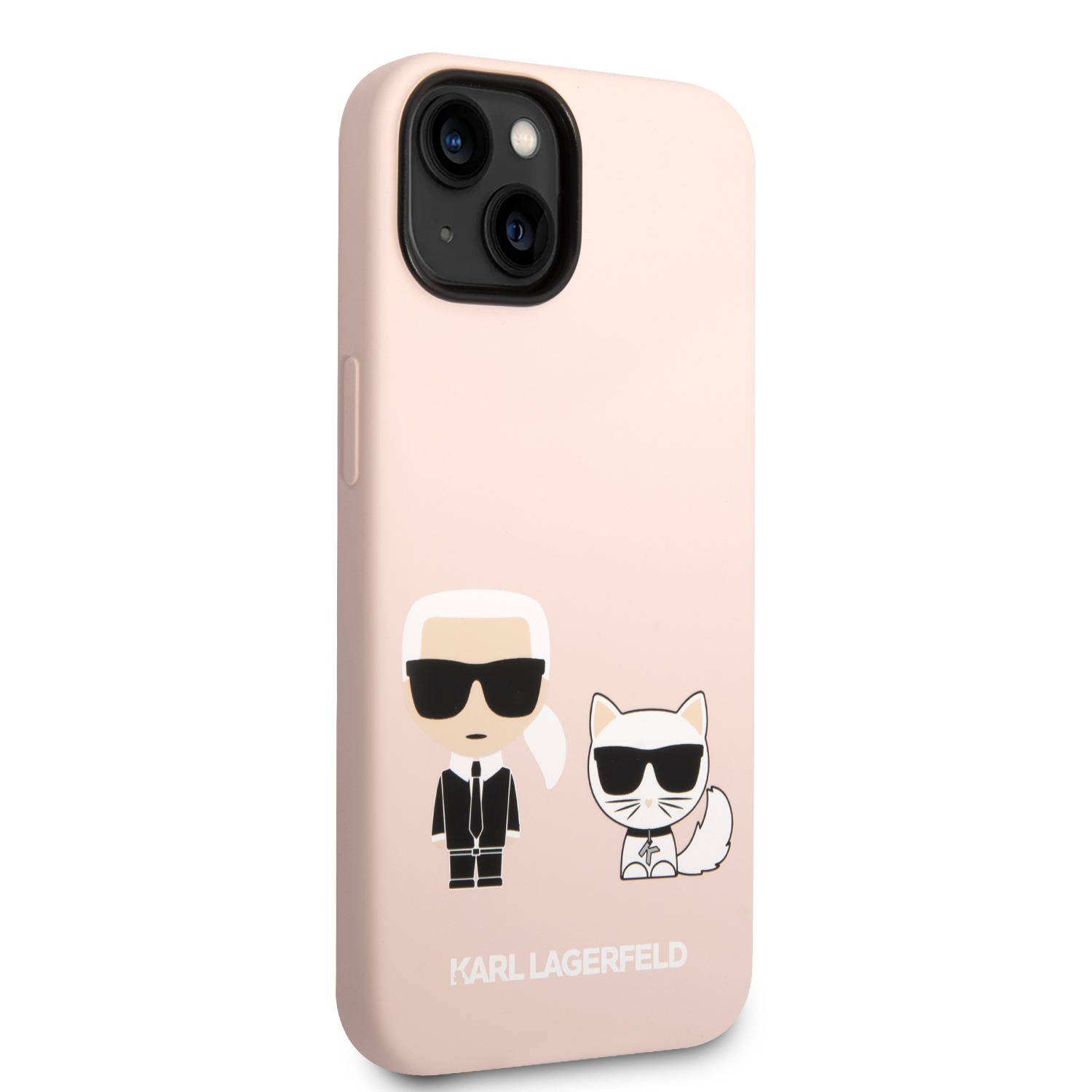 Silikonové pouzdro Karl Lagerfeld and Choupette Liquid Silicone pro Apple iPhone 14, růžová