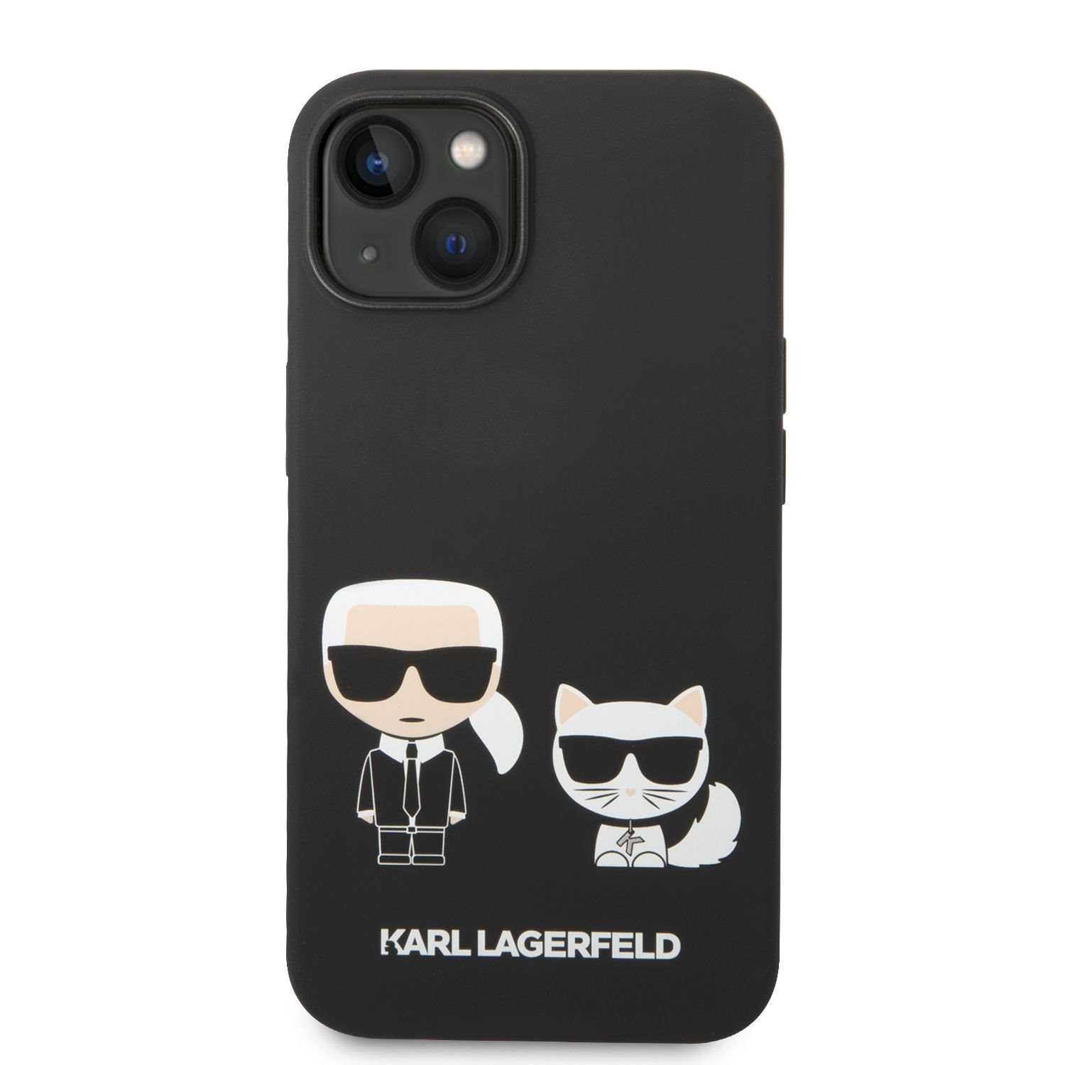 Levně Silikonové pouzdro Karl Lagerfeld and Choupette Liquid Silicone pro Apple iPhone 14 Plus, černá