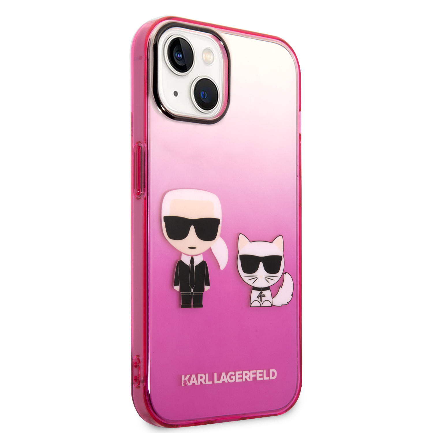 Zadní Kryt Karl Lagerfeld Gradient Karl and Choupette pro Apple iPhone 14, růžová