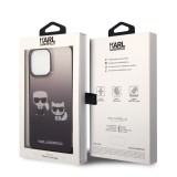 Zadní Kryt Karl Lagerfeld Gradient Karl and Choupette pro Apple iPhone 14 Pro Max, černá