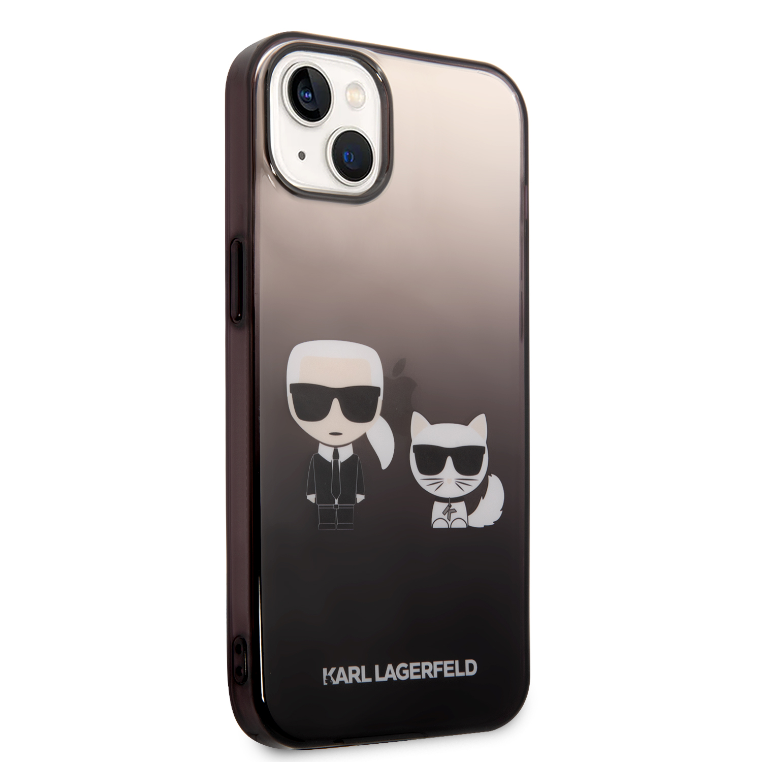Zadní Kryt Karl Lagerfeld Gradient Karl and Choupette pro Apple iPhone 14 Plus, černá
