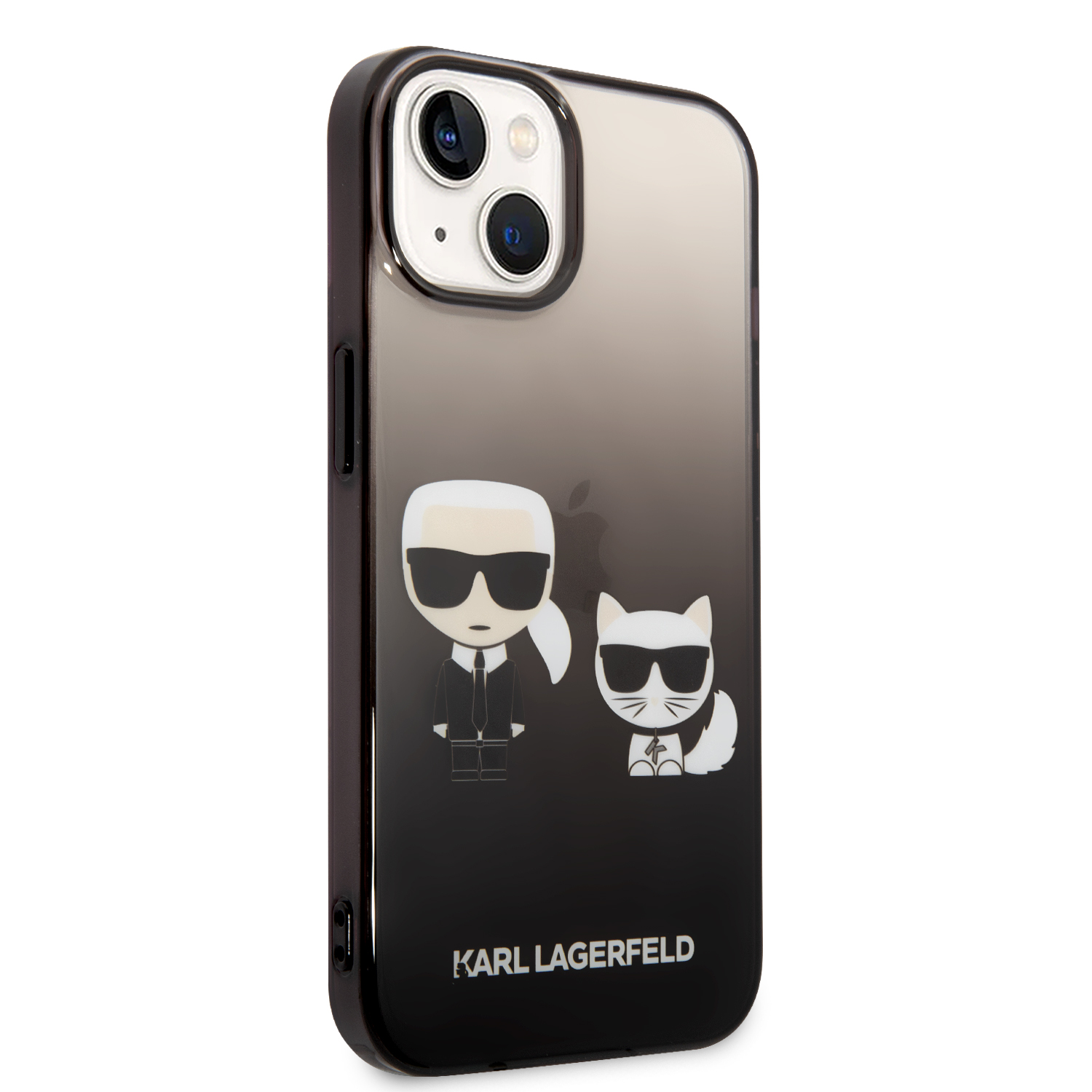 Karl Lagerfeld Gradient Karl and Choupette Zadní Kryt pro iPhone 14 Black