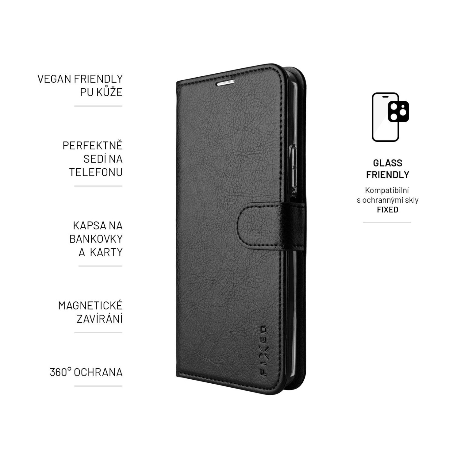 Pouzdro typu kniha FIXED Opus pro Samsung Galaxy A14 / A14 5G, černé