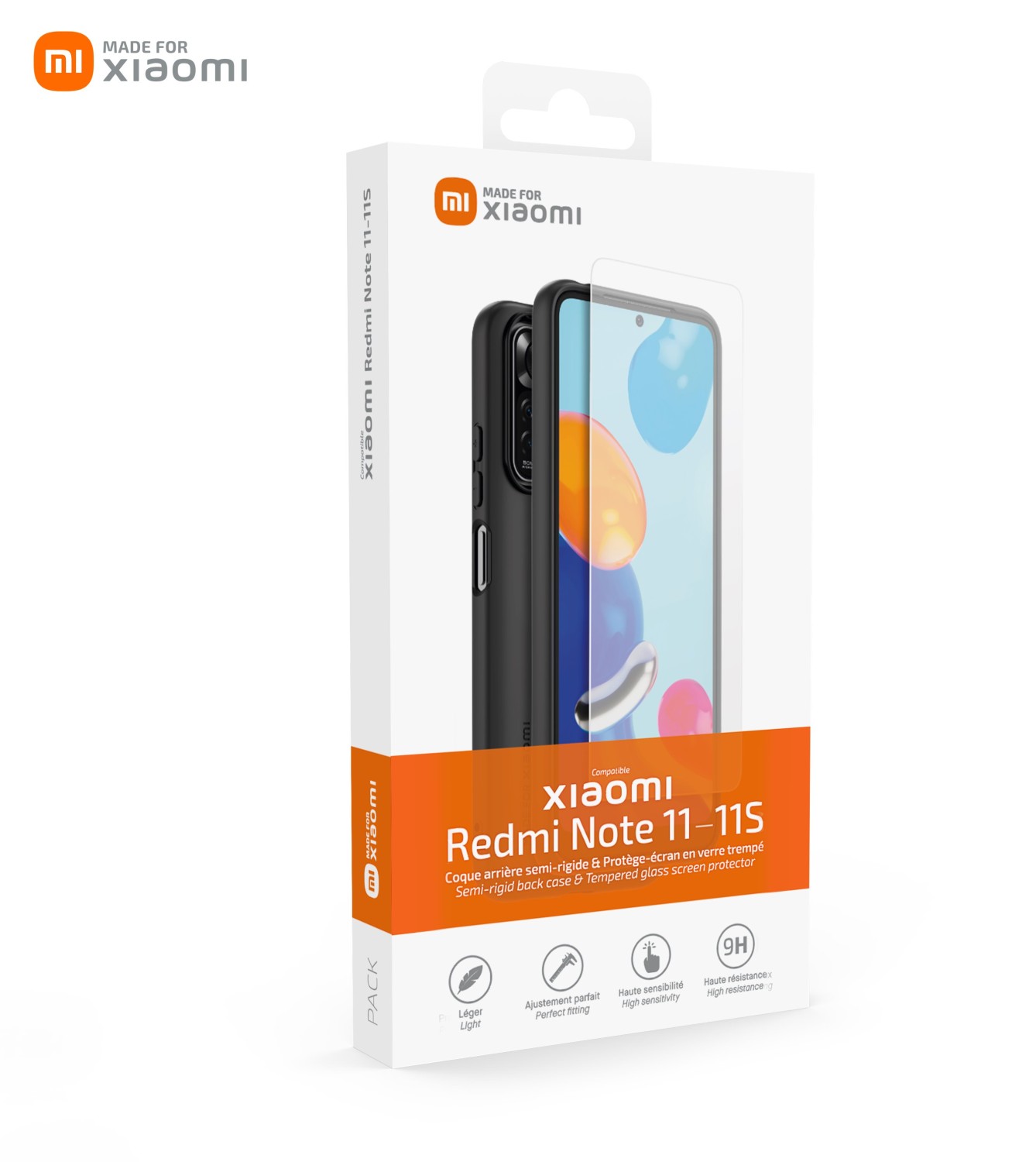 Zadní TPU kryt Made for Xiaomi  + tvrzené sklo pro Xiaomi Redmi Note 11/11s, černá