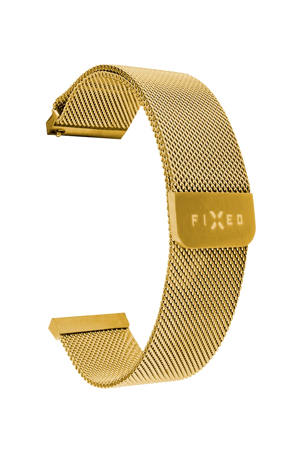 Síťovaný nerezový řemínek FIXED Mesh Strap s Quick Release pro smartwatch 18mm, zlatá