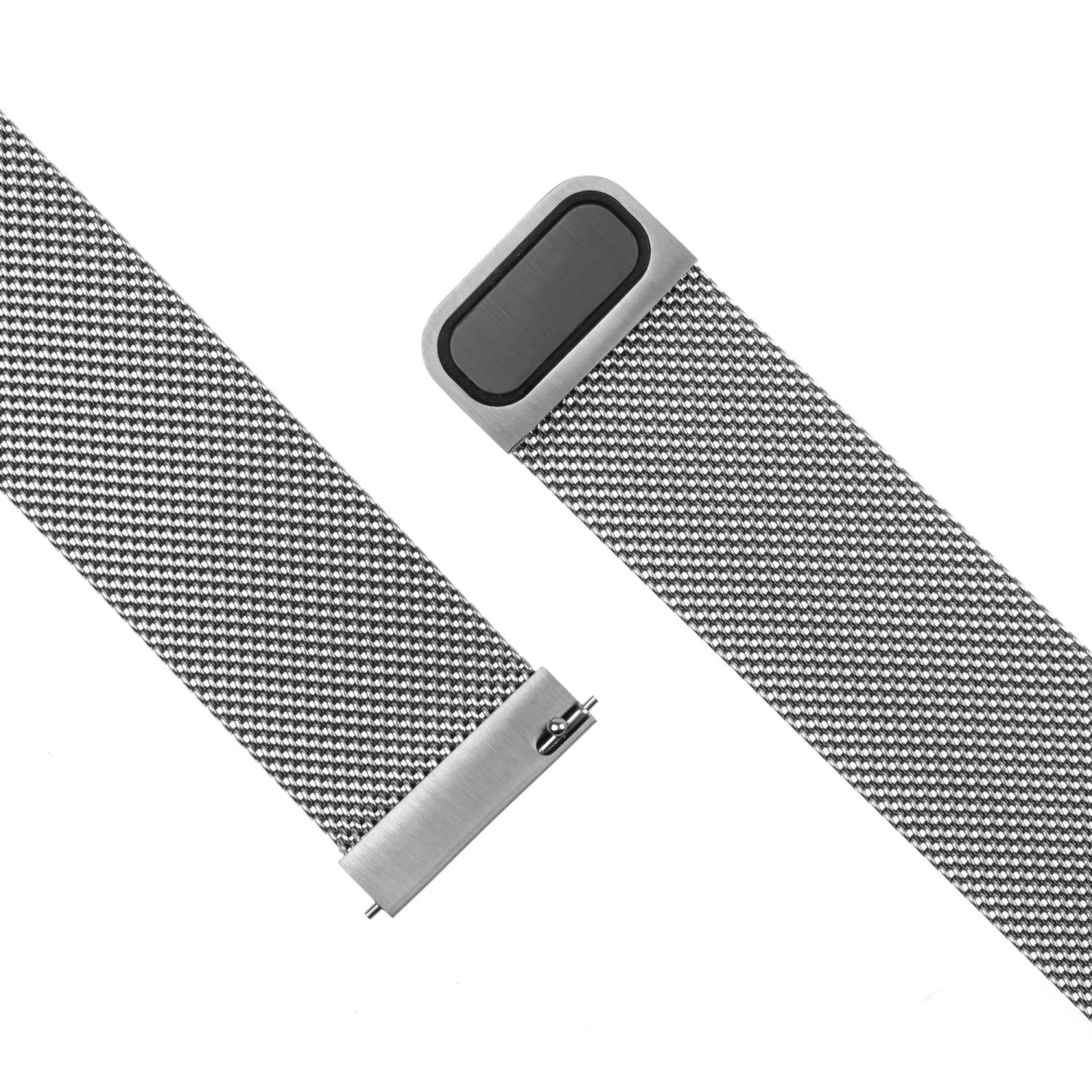 Síťovaný nerezový řemínek FIXED Mesh Strap s Quick Release 18mm pro smartwatch, stříbrný