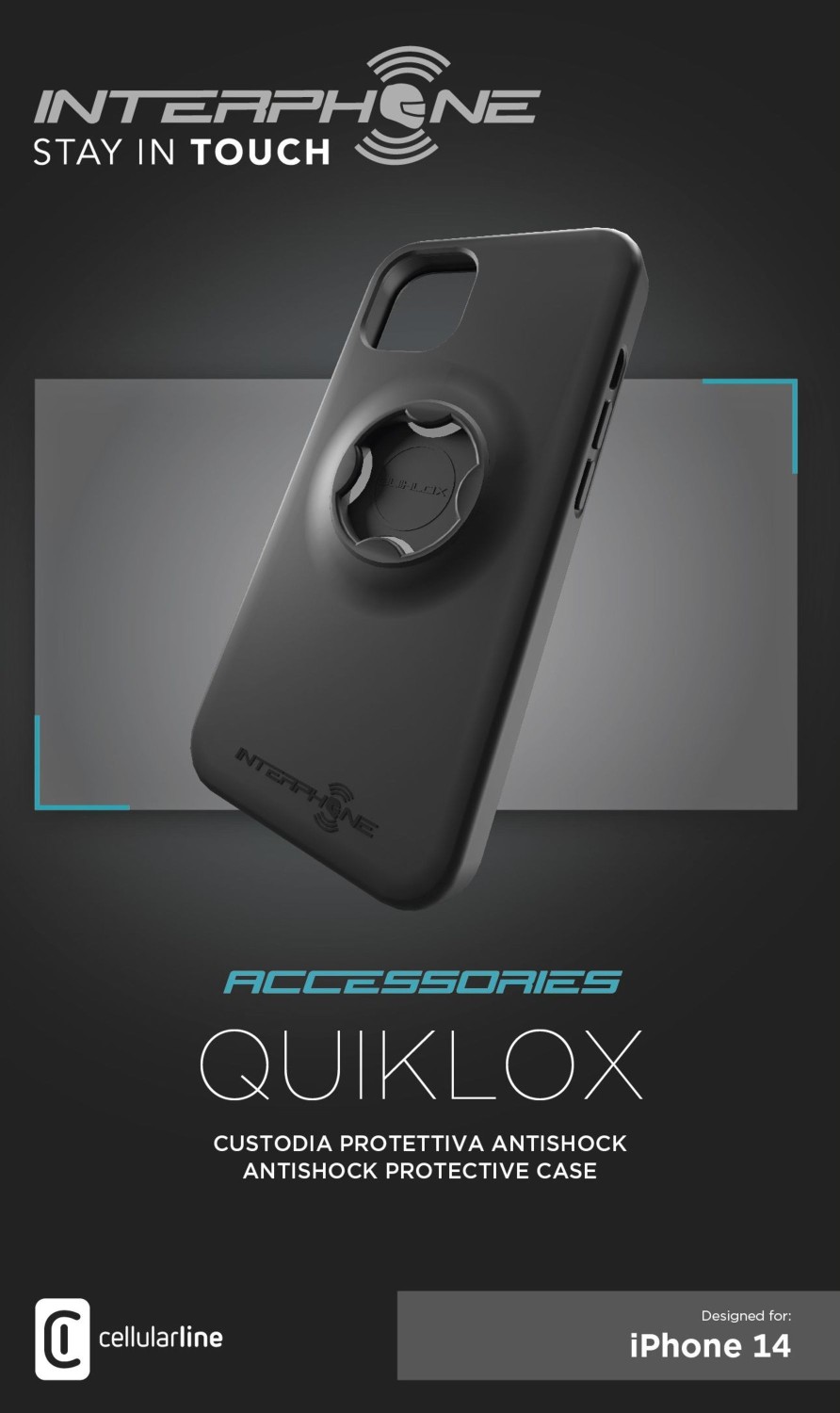Ochranný kryt Interphone QUIKLOX pro Apple iPhone 14, černá