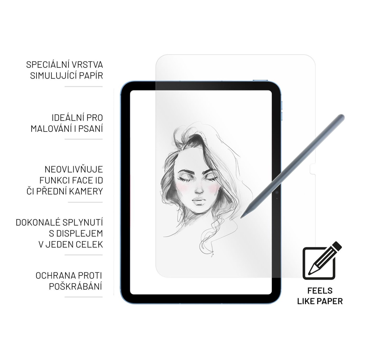 Ochranné tvrzené sklo FIXED PaperGlass Screen Protector pro Apple iPad 10,9" (2022), čirá