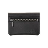 Kožená peněženka FIXED Tripple Wallet for AirTag z pravé hovězí kůže, černá