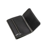 Kožená peněženka FIXED Tripple Wallet for AirTag z pravé hovězí kůže, černá
