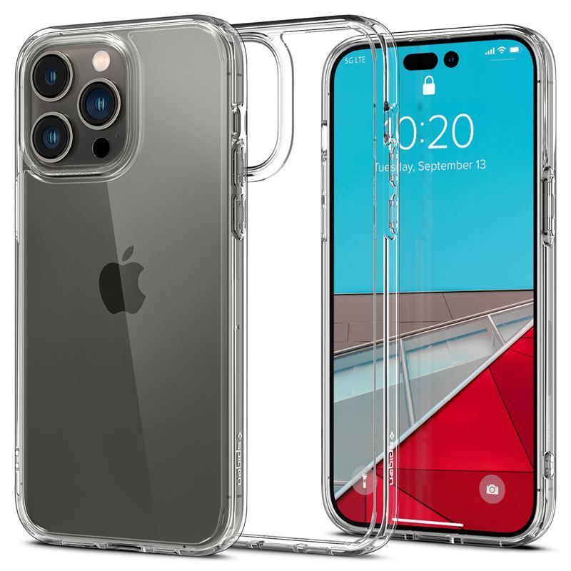Levně Ochranný kryt Spigen Crystal Hybrid pro Apple iPhone 14 Pro, transparentní