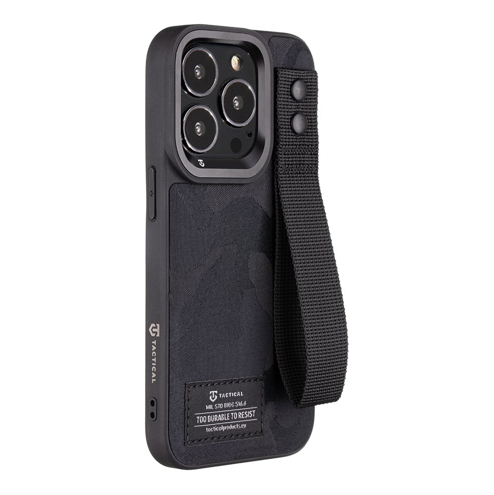 Levně Zadní kryt Tactical Camo Troop Drag Strap pro Apple iPhone 14 Pro, černá
