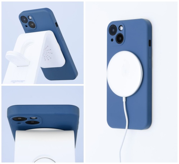 Levně Ochranný silikonový kryt Mag Cover pro Apple iPhone 14, modrá