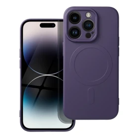 Zadní kryt Silicone Mag Cover compatible with MagSafe pro Apple iPhone 14 Pro, tmavě fialová