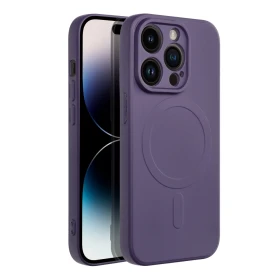 Zadní kryt Silicone Mag Cover compatible with MagSafe pro Apple iPhone 14 Pro Max, tmavě fialová