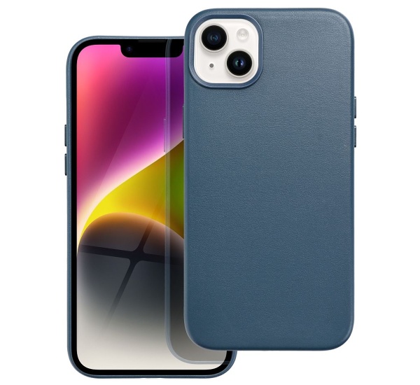 Ochranný kožený kryt Mag Cover pro Apple iPhone 14, indigově modrá