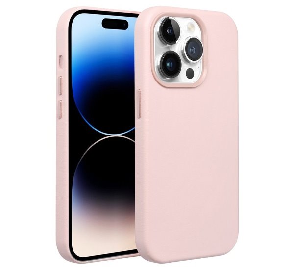 Ochranný kožený kryt Mag Cover pro Apple iPhone 14 Pro, světle růžová (obrázek 9)
