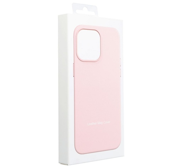Ochranný kožený kryt Mag Cover pro Apple iPhone 14 Pro Max, světle růžová