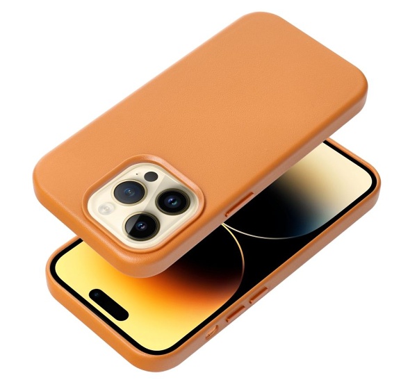 Ochranný kožený kryt Mag Cover pro Apple iPhone 14 Pro Max, oranžová