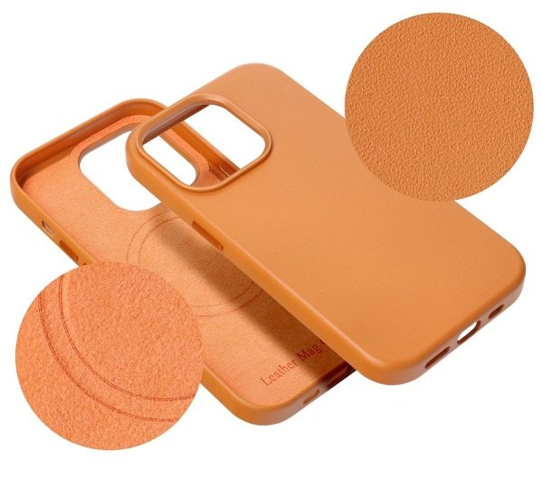 Ochranný kožený kryt Mag Cover pro Apple iPhone 14 Pro Max, oranžová