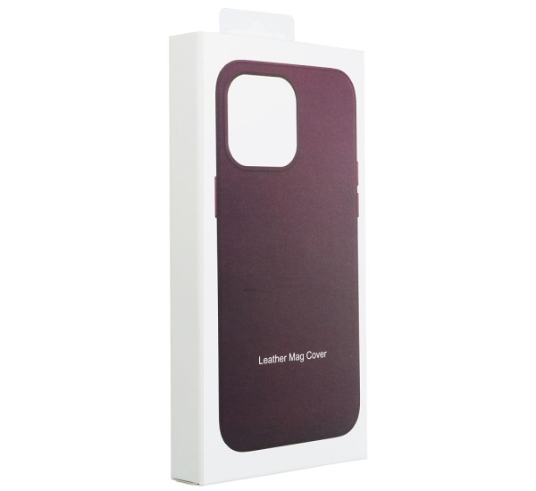 Ochranný kožený kryt Mag Cover pro Apple iPhone 14 Pro Max, tmavě fialová