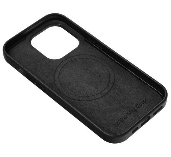 Ochranný kožený kryt Mag Cover pro Apple iPhone 14 Pro Max, černá