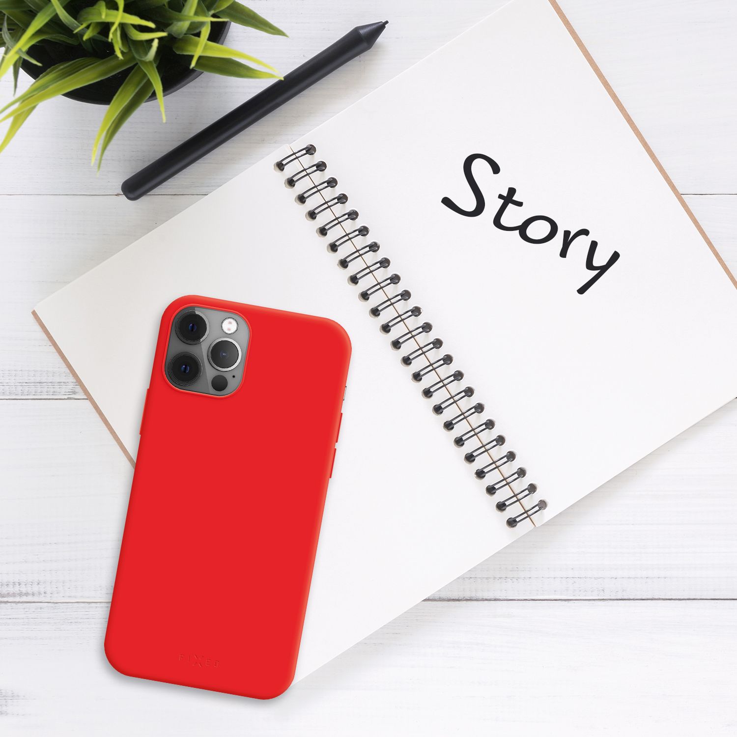 Zadní kryt Fixed Story pro Xiaomi Redmi Note 12 Pro, červená