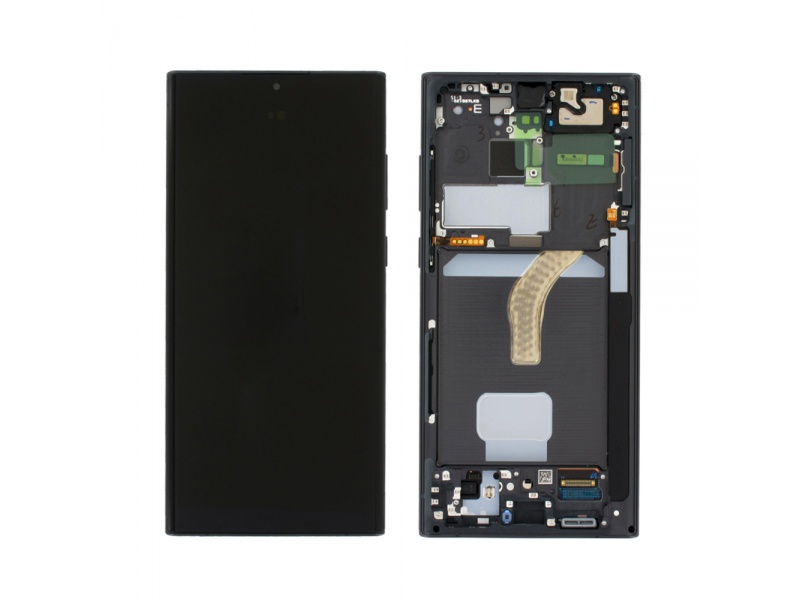 LCD + dotyk + rámeček pro Samsung Galaxy S22 Ultra, phantom black (Service Pack)