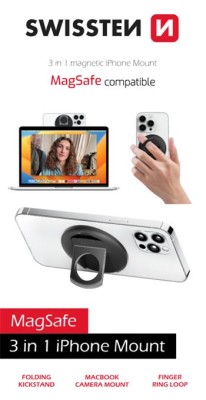 SWISSTEN 3in1 MagStick IPHONE MOUNT BLACK (kompatibilní s MagSafe) 