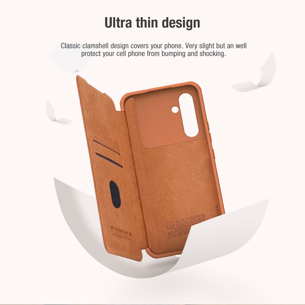 Flipové pouzdro Nillkin Qin Book PRO pro Samsung Galaxy A54 5G, hnědá