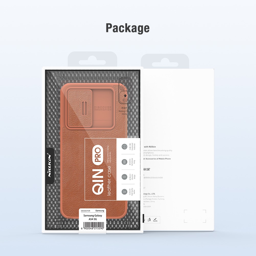 Flipové pouzdro Nillkin Qin Book PRO pro Samsung Galaxy A54 5G, hnědá