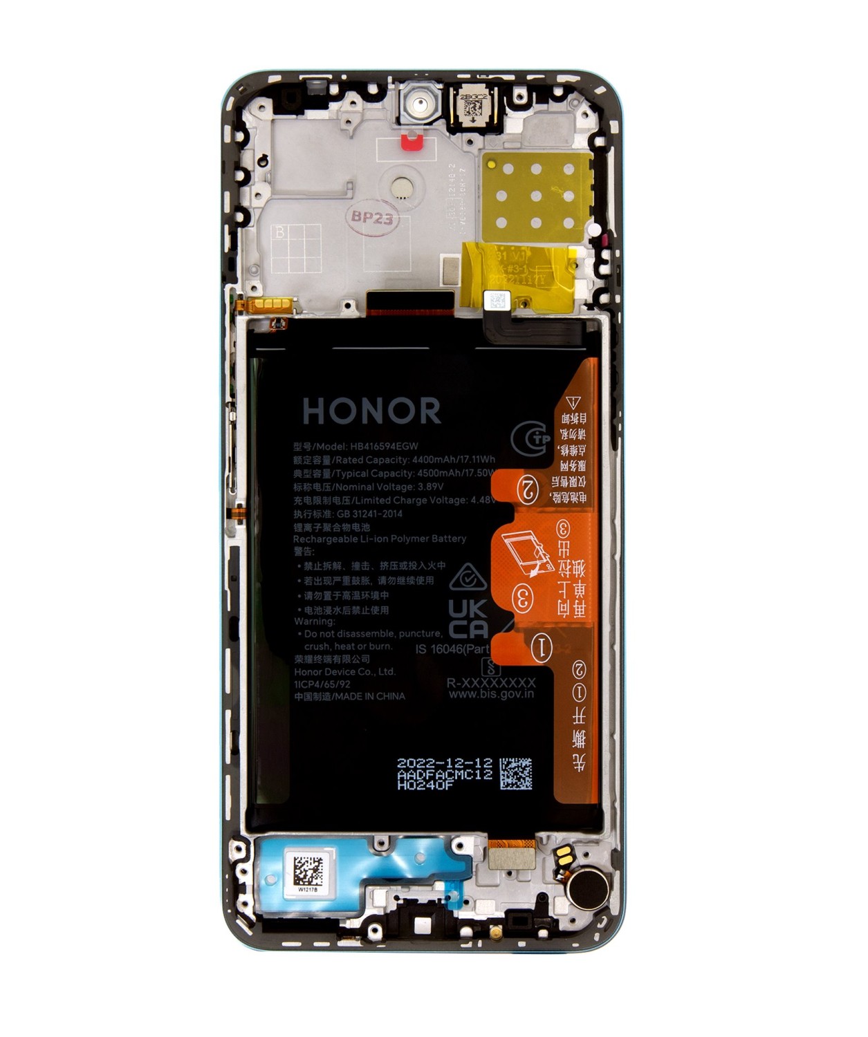 LCD + dotyk + přední kryt pro Honor X8a, cyan (Service Pack) + DOPRAVA ZDARMA