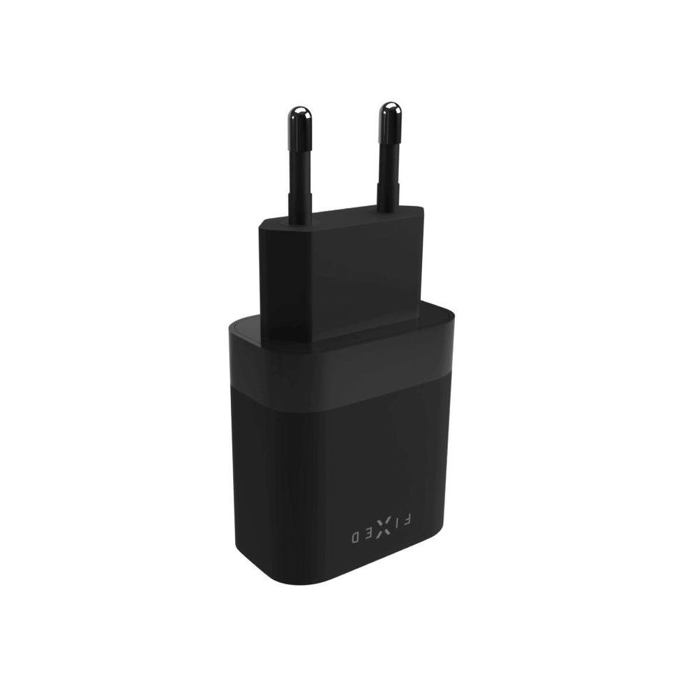 Síťová nabíječka FIXED s USB-C výstupem a podporou PD, 20W, černá