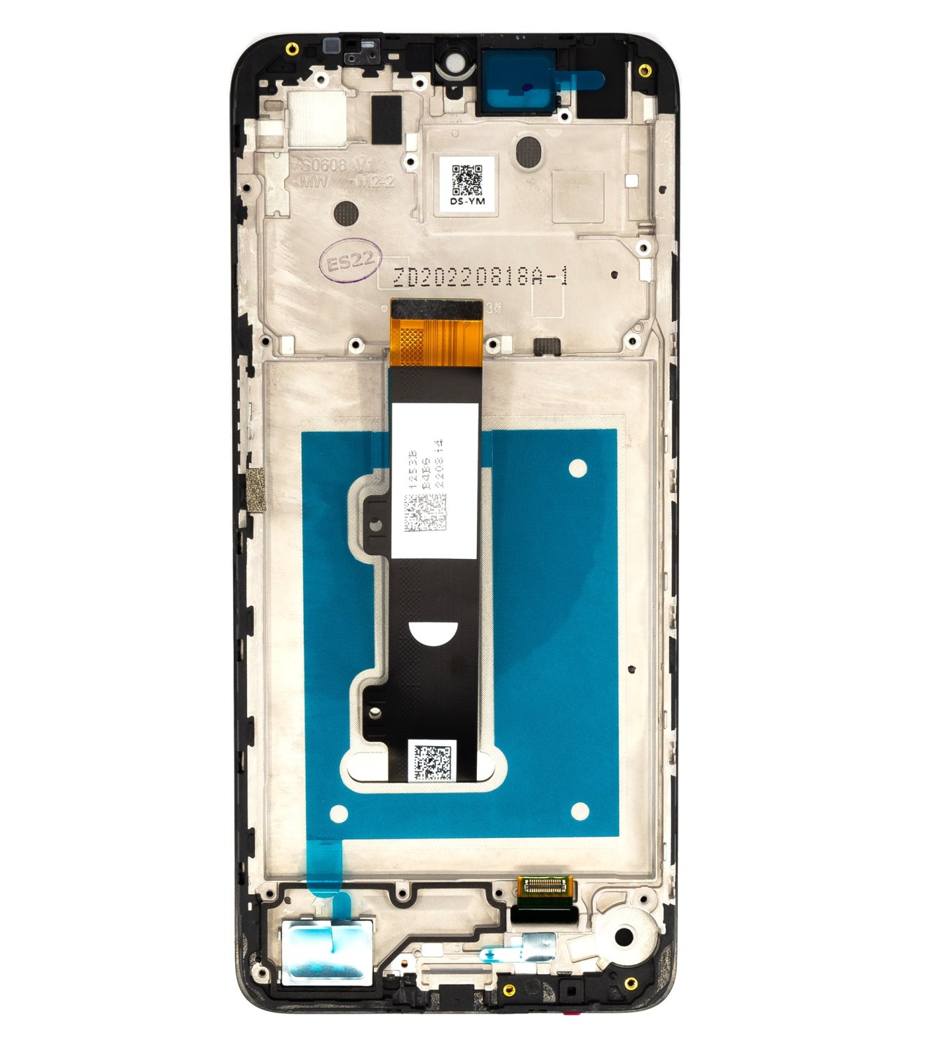 LCD + dotyk + přední kryt pro Motorola Moto E22, black (Service Pack)