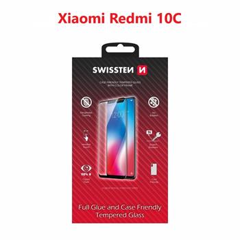 Tvrzené sklo Swissten Full Glue, Color Frame, Case Friendly pro Xiaomi Redmi 10 C, černá