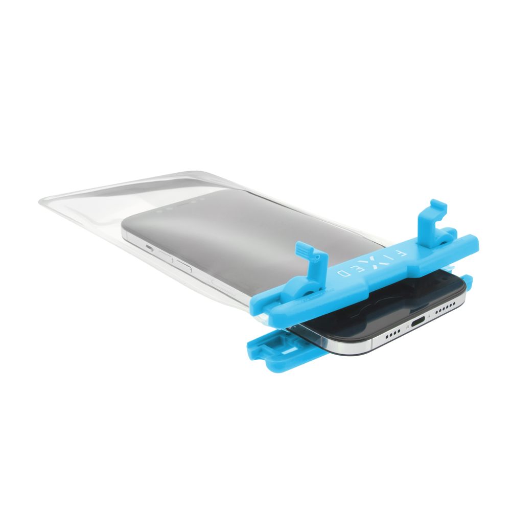 Voděodolné plovoucí pouzdro na mobil FIXED Float s kvalitním uzamykacím systémem a certifikací IPX8, modrá