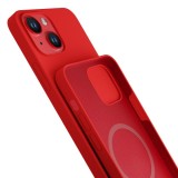Kryt ochranný 3mk Hardy Silicone MagCase pro Apple iPhone 13, Red