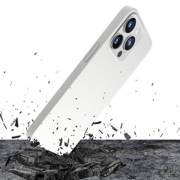 Kryt ochranný 3mk Hardy Silicone MagCase pro Apple iPhone 13 Pro, Silver White